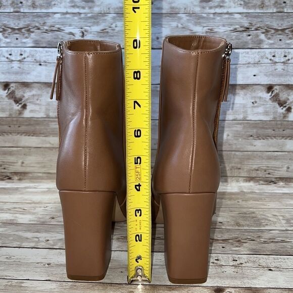 New MADDEN GIRL Faux Leather Flex Pointed Toe Zipper Women's Booties Caramel NWT - Picture 7 of 15